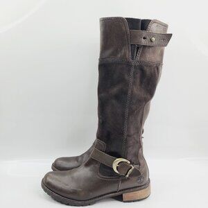 Timberland Brown Leather Combat Boots